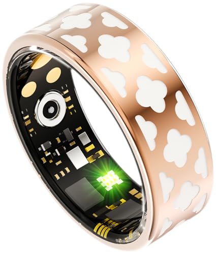 Smart Ring Damen Gold Smartringe für Damen Herren Smart Ring Android iOS Fitness Ring Schlaftracker Smartring Pulsmesser Schrittzähler Aktivitätstracker Fitnessringe Rosegold Health Tracker von findtime