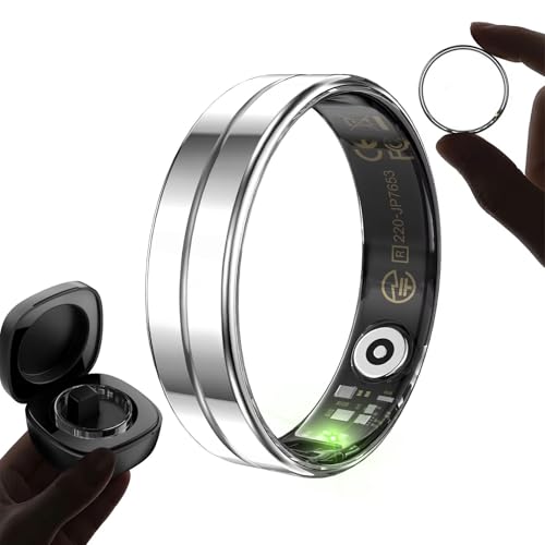 Smart Ring Schmal Herren Damen Smartring Android Fitness Ring Damen SpO2 Schlaftracker Pulsmesser Schrittzähler IOS Fitnessring Aktivitätstracker Herzfrequenz Schwarz Gold Silber von findtime