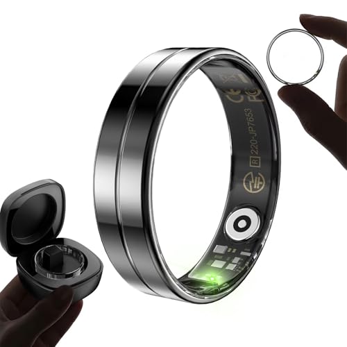 Smart Ring Schmal Herren Damen Smartring Android Fitness Ring Damen SpO2 Schlaftracker Pulsmesser Schrittzähler IOS Fitnessring Aktivitätstracker Herzfrequenz Schwarz Gold Silber von findtime