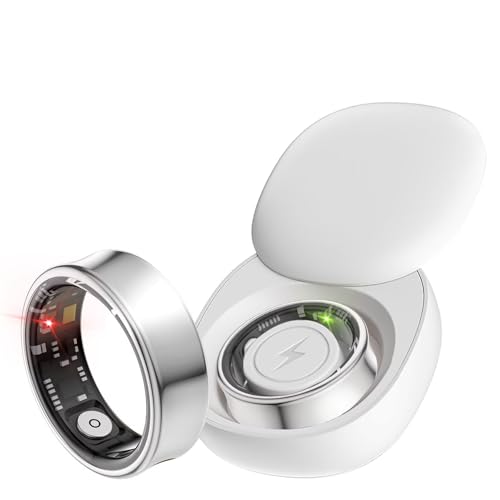 Smart Ring Schrittzähler Fitnesstracker Fitness Ring Tracker Android IOS Smartringe für Herren Damen Schlaftracker Pulsmesser Aktivitätstracker Sport Smartring Fitnessring Schwarz Grau gold Silber von findtime