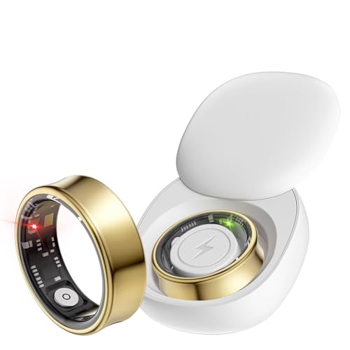 Smart Ring Schrittzähler Fitnesstracker Fitness Ring Tracker Android IOS Smartringe für Herren Damen Schlaftracker Pulsmesser Aktivitätstracker Sport Smartring Fitnessring Schwarz Grau gold Silber von findtime