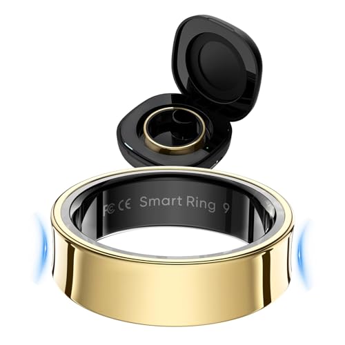 findtime Smart Ring Smartringe Herren Damen Smart Ring Android Fitness Ring Schlaftracker Herzfrequenz SpO2 Messer HRV-Monitor Periode-Erinnerung Kalorie Distanz-Tracking Schrittzähler von findtime