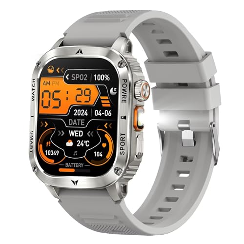 Smartwatch Herren Edelstahl Groß 2,01" HD Display LED Taschenlampe IP68 Wasserdicht Bluetooth Anruf Militär Uhr Outdoor Fitnessuhr mit Blutdruckmessung Gesundheitsuhr Laufuhr für Android iOS Smartwatch Herren Edelstahl Groß 2,01" HD Display LED Taschenlampe IP68 Wasserdicht Bluetooth Anruf Militär Uhr Outdoor Fitnessuhr mit Blutdruckmessung Gesundheitsuhr Laufuhr für Android iOS von findtime