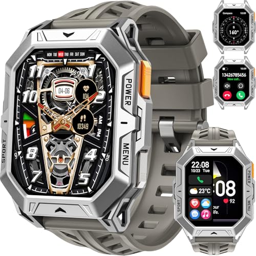 Smartwatch Herren Militär Uhr 100 Tage Akkulaufzeit Sportuhren Herren mit Kompass Höhenmesser Barometer IP68 Wasserdicht Fitnessuhr Pulsmesser Blutdruck 2,13" AMOLED Display Smart Watch Android iOS Smartwatch Herren Militär Uhr 100 Tage Akkulaufzeit Sportuhren Herren mit Kompass Höhenmesser Barometer IP68 Wasserdicht Fitnessuhr Pulsmesser Blutdruck 2,13" AMOLED Display Smart Watch Android iOS von findtime