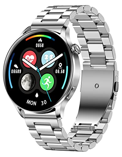 Smartwatch für Herren Damen Bluetooth Anruf / SMS erinnern Herzfrequenz Blutdruck IP67 Wasserdicht Smartwatch Stahl Fitness Tracker für Android iOS Handys von findtime