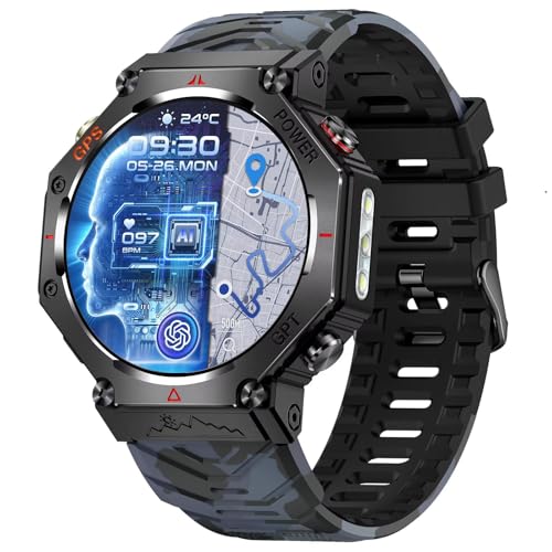 Smartwatch mit GPS Navigation Herren Damen Militär Uhr Sportuhren Höhenmesser Kompass Barometer Outdoor GPS Tracker Wandern robust Telefonfunktion Gesundheitsuhr Blutdruck Laufuhr Military Watch Smartwatch mit GPS Navigation Herren Damen Militär Uhr Sportuhren Höhenmesser Kompass Barometer Outdoor GPS Tracker Wandern robust Telefonfunktion Gesundheitsuhr Blutdruck Laufuhr Military Watch von findtime