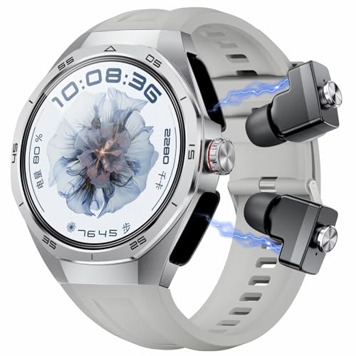 Smartwatch mit Kopfhörer 2in1 Blutdruckmessung Uhr mit Kopfhörer drin kabellos unsichtbar mini klein in Ear Kopfhörer Bluetooth Earbuds Herzfrequenz Schrittzähler Smartwatch für Android iOS von findtime