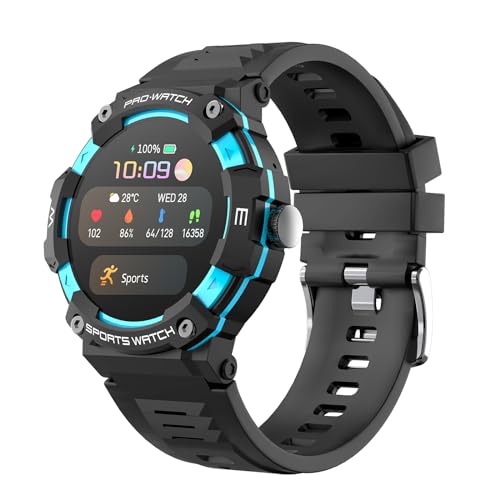 Sportuhren Herren Militär Smartwatch Herren Robuste Wasserdicht Sport Outdoor Tactical Watch Military Smartwatch für Handwerker Gesundheitsuhr Blutdruck Pulsuhr Telefonfunktion Silikon Schrittzähler von findtime