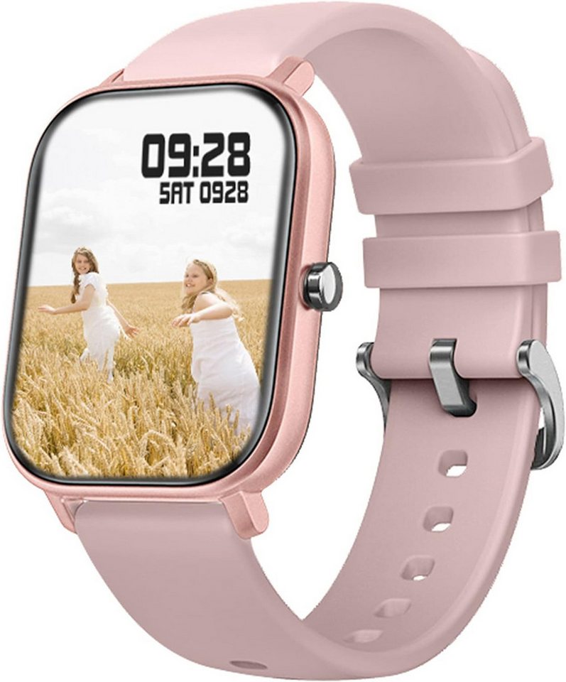 findtime Blutdruckmessung Smartwatch (1,4 Zoll, Android, iOS), Personalisiertem Bildschirm Sportuhr Musik Kamera Puls Schrittzähler von findtime