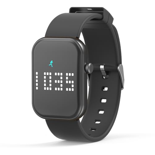 findtime Fitness Tracker Uhr Schrittzähler Uhr für Männer Frauen Große Zahlen Kalorienzähler Entfernung Schlafmonitor Alarm Digital Activity Tracker, Schwarz von findtime