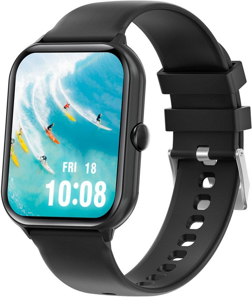 findtime Herzfrequenzerkennung Smartwatch (1,95 Zoll, Android, iOS), Outdoor mit Telefonfunktion Schrittzähler Uhr Mädchen Fitness Tracker von findtime