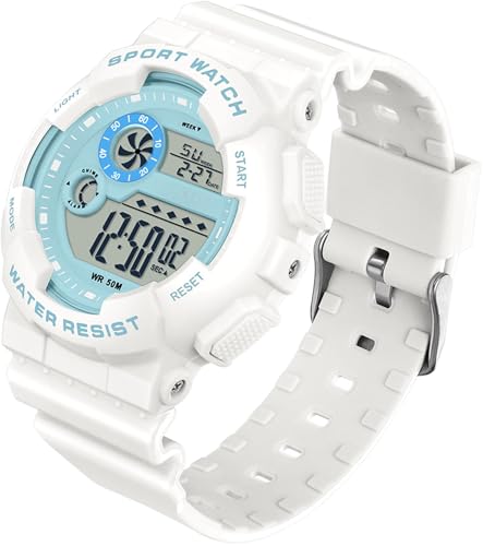 findtime Kinderuhr Junge Weiß Keine Dgitaluhr für Mädchen Jungen Jugendliche mit 5 ATM Wasserdicht/Alarm Stoppuhr/LED Licht/Stoßfest/Kalender Datum findtime Kinderuhr Junge Weiß Keine Dgitaluhr für Mädchen Jungen Jugendliche mit 5 ATM Wasserdicht/Alarm Stoppuhr/LED Licht/Stoßfest/Kalender Datum von findtime