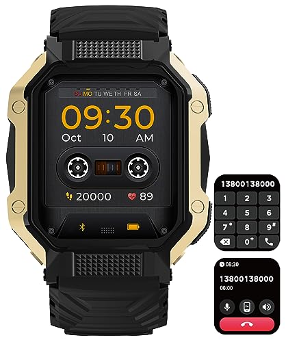 findtime Militär-Smartwatch, Anrufe tätigen/empfangen, 24/7, Herzfrequenz, Blutsauerstoff-Monitor, 4,6 cm (1,8 Zoll), HD-Bildschirm, Smartwatch, kompatibel mit iPhone, Android-Handys, taktischer von findtime