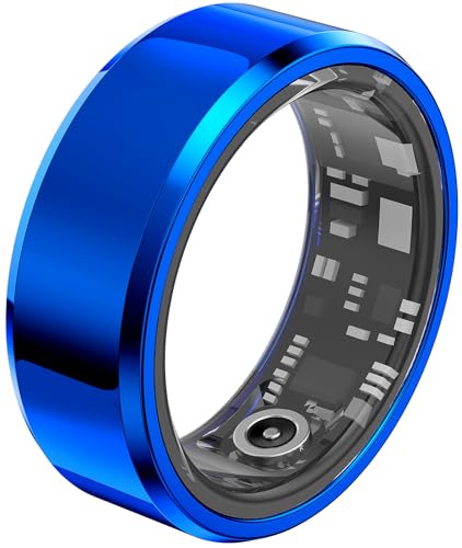 findtime Smart Ring Android Fitness Tracker Ring Smartringe für Herren Damen Smart Ring Herzfrequenz wasserdichte Smartring mit Schrittzähler Schlaftracker Ring iOS Smart Workout Fitness Ring Blau von findtime