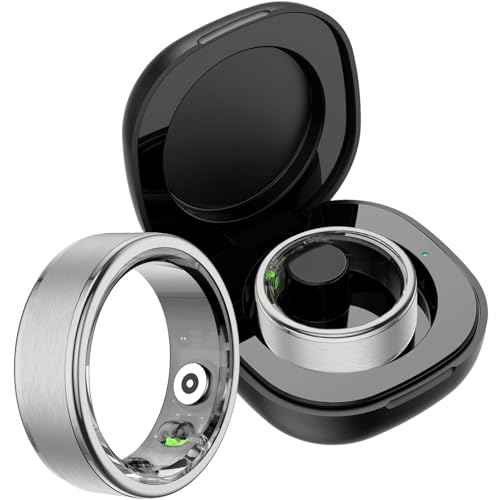 findtime Smart Ring Schrittzähler Smartring Pulsmesser Fitness Ring Kalorienzähler Smartringe für Herren Damen Herzfrequenz Fitness Tracker Ring Android iOS Schlaftracker Sport Ringe Gold Schwarz von findtime