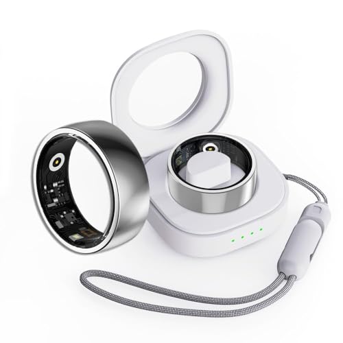 findtime Smart Ring Smartringe Herren Damen Smart Ring Android iOS Fitness Ring Tracker Pulsmesser Schlafmonitor Schrittzähler Gesundheitsüberwachung Aktivitätstracker, Silber20 von findtime