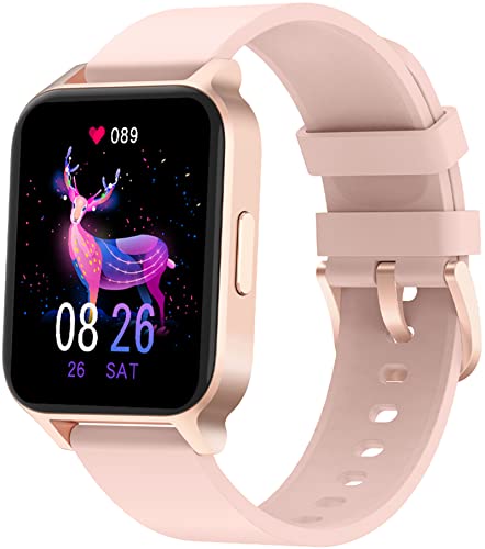 findtime Smart Watch Schrittzähler Uhr Damen Touchscreen 1.65 Zoll Fitness Tracker Smartwatch mit Schlafmonitor Blutdruck Pulsmesser Musiksteuerung Sportuhr für Damen Herren Kompatibel IOS Android von findtime