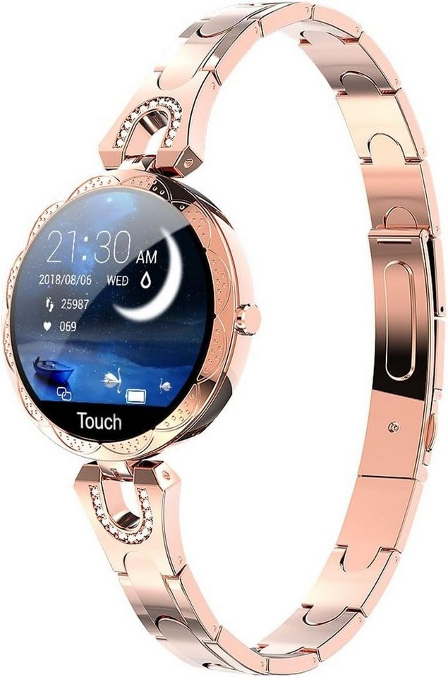 findtime Smartwatch (1,08 Zoll, Android, iOS), für Damen mit Herzfrequenzmonitor und Fitness-Tracker,IP68 Wasserdicht von findtime