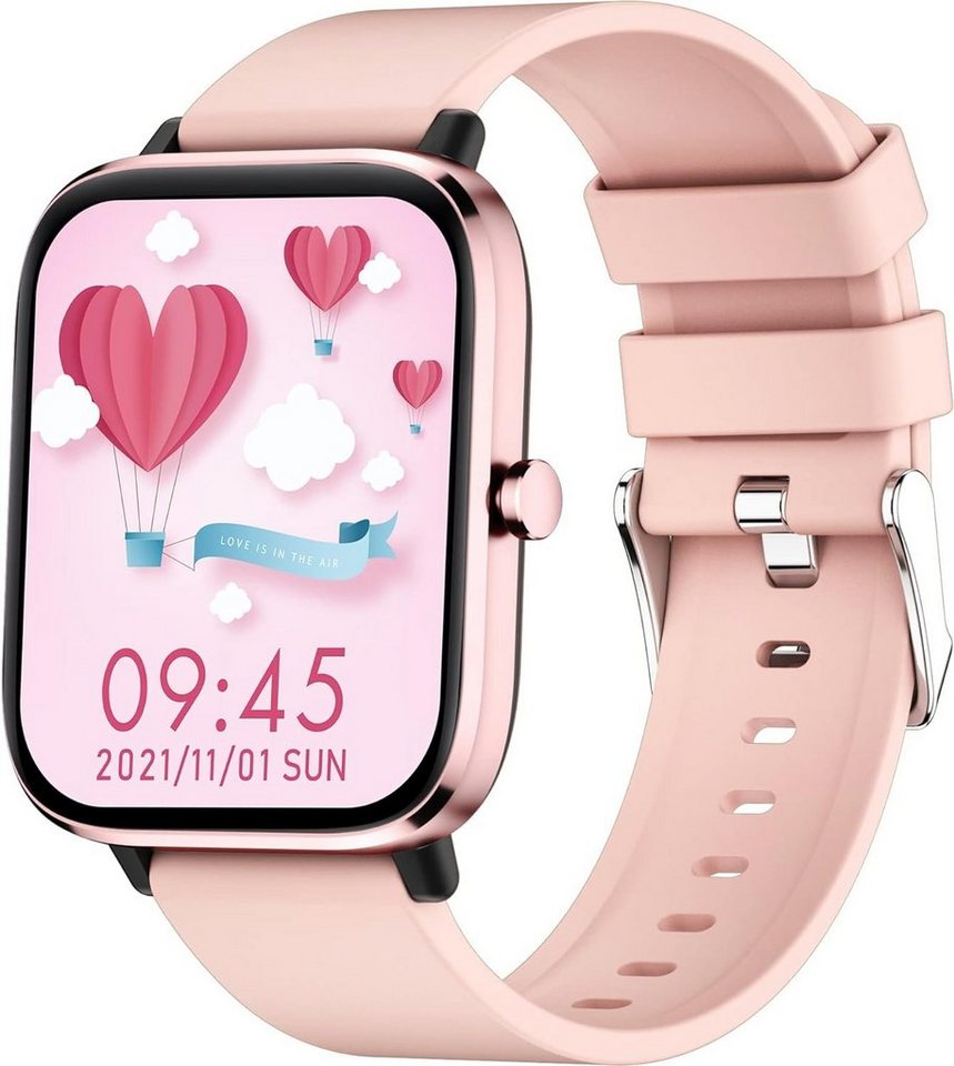 findtime Smartwatch (1,7 Zoll, Android, iOS), Personalisiertem Bildschirm Sportuhr Musiksteuerung Blutdruck Fitness von findtime