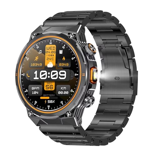 findtime Smartwatch Herren LED Taschenlampe IP68 Wasserdicht Militär Uhr Outdoor Fitnessuhr mit Blutdruckmessung Telefonfunktion Gesundheitsuhr Herzfrequenz Schrittzähler Laufuhr Schlaftracker findtime Smartwatch Herren LED Taschenlampe IP68 Wasserdicht Militär Uhr Outdoor Fitnessuhr mit Blutdruckmessung Telefonfunktion Gesundheitsuhr Herzfrequenz Schrittzähler Laufuhr Schlaftracker von findtime