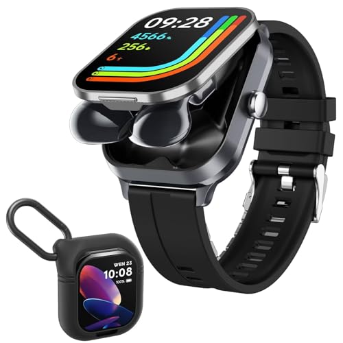 findtime Smartwatch mit Kopfhörer Bluetooth Earbuds Uhr mit Kopfhörer drin kabellos unsichtbar mini klein in Ear Kopfhörer Pulsuhr Schrittzähler Gesundheitsuhr Sportuhr Herren Musik von findtime