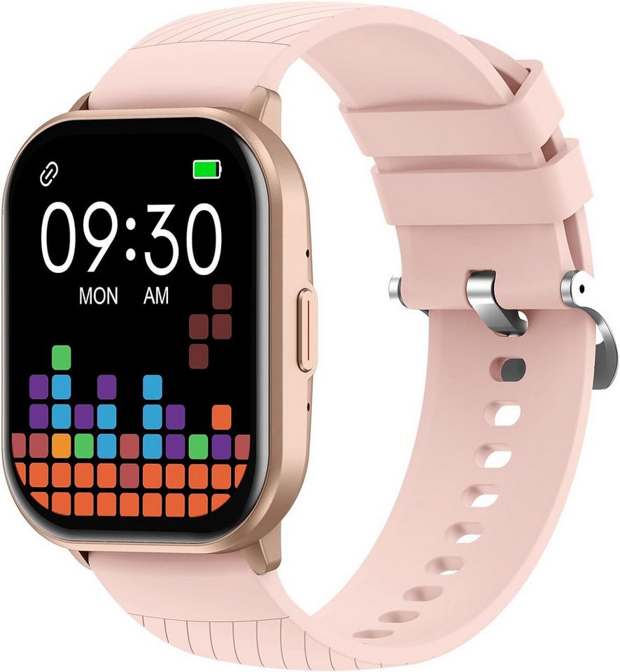findtime Zifferblätter personalisieren Smartwatch (2,01 Zoll, Android, iOS), mit Telefonfunktion Fitness Tracker Gesundheitsuhr Blutdruckmessung von findtime