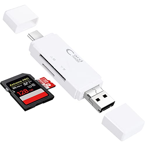 USB 2.0 Kartenleser, USB C SD Kartenleser, Highspeed SD/Micro SD Kartenlesegerät OTG Adapter, Unterstützt SD/Micro SD/TF/SDHC/SDXC/MS/MSXC/MMC, Kompatibel mit MacBook Pro/Mac von finewish