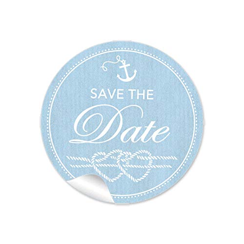 24 STICKER Save the Date Etiketten mit Anker Herz aus Tau im Maritim Look in Blau Siegel für Briefumschläge Anhänger oder Briefe zur Hochzeit Geburtstag Taufe, 4 cm, rund, matt 24 STICKER Save the Date Etiketten mit Anker Herz aus Tau im Maritim Look in Blau Siegel für Briefumschläge Anhänger oder Briefe zur Hochzeit Geburtstag Taufe, 4 cm, rund, matt von fioniony