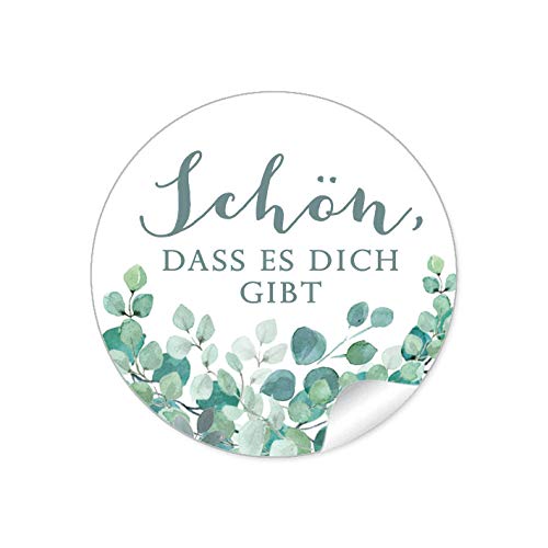 48 STICKER: "Schön, dass es dich gibt" Etiketten als Danksagung • EUKALYPTUS ZWEIGE GRÜN MINT WEIß • als Siegel für Briefumschläge Anhänger oder Briefe zur Hochzeit Geburtstag Taufe 48 STICKER: "Schön, dass es dich gibt" Etiketten als Danksagung • EUKALYPTUS ZWEIGE GRÜN MINT WEIß • als Siegel für Briefumschläge Anhänger oder Briefe zur Hochzeit Geburtstag Taufe von fioniony
