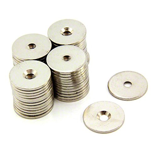 Counterunk Steel Disc Für Die Verwendung von Magneten, Hängegrafiken Oder Notizenboards - 25mm Durchmesser x 2mm Dickes x 4mm Loch - Packung von 200 von first4magnets
