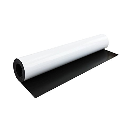 FerroFlex® Flexible Eisenplatte, 620 mm breit, glänzend, Weiß, trocken abwischbare Oberfläche (1 Meter Länge) von first4magnets
