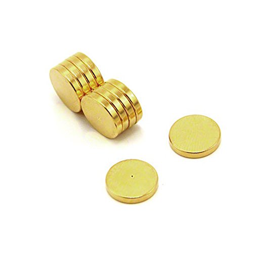 Gold Plattierter Therapie - Magnet Mit Grübchen Auf Nordwand Für Magnettherapie und Schmerzlinderung - 12mm Durchmesser x 2mm Dicke - Packung von 200 von first4magnets