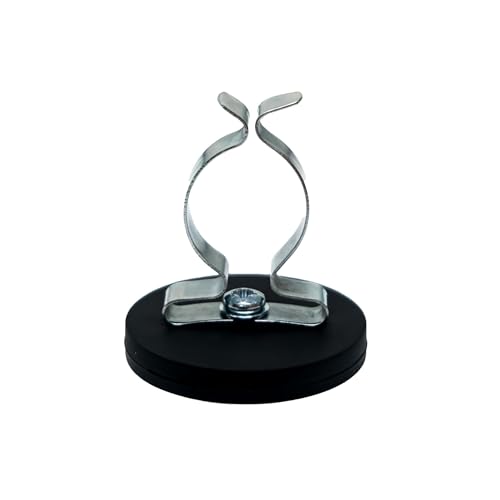 Kabelhalter mit Gummibeschichtung, 43 mm Durchmesser x 6 mm Höhe, mit 19 mm Frottee-Federclip, Schwarz, 8 kg Zugkraft (10 Stück) von first4magnets