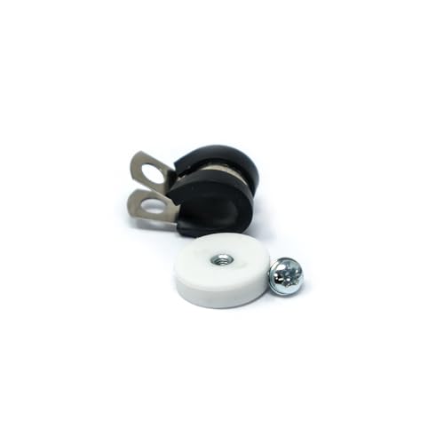 Kabelhaltermagnet mit 10 mm Gummiklemme, 22 mm Durchmesser x 6 mm Höhe, 4,3 kg Zugkraft, 10 Stück Kabelhaltermagnet mit 10 mm Gummiklemme, 22 mm Durchmesser x 6 mm Höhe, 4,3 kg Zugkraft, 10 Stück von first4magnets