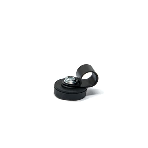 Kabelhaltermagnet mit 7,9 mm Kabelclip, 22 mm Durchmesser x 6 mm Höhe, gummibeschichtet, 4,3 kg Zugkraft, 2 Stück von first4magnets