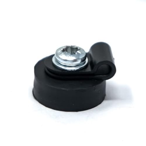 Kabelhaltermagnet mit Gummibeschichtung, 18 mm Durchmesser x 6 mm Höhe, mit 6,4 mm Kabelclip, Schwarz, 1,6 kg Zugkraft (10 Stück) von first4magnets