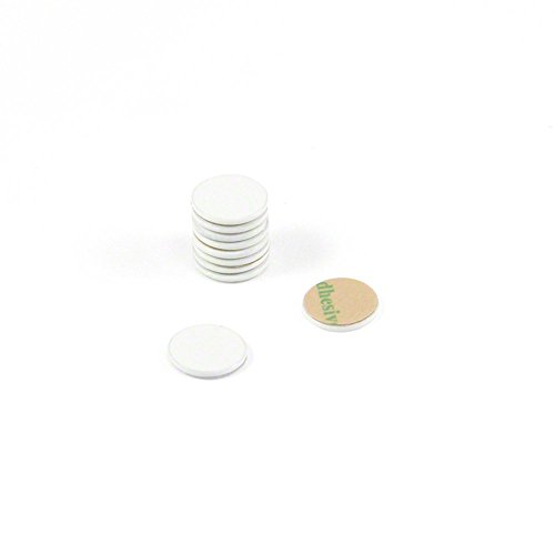 Magnet Expert 10 mm Dia X 1 mm Dick Weiß lackiert Stahl Disc mit 3 M selbstklebend (100 Stück) von first4magnets