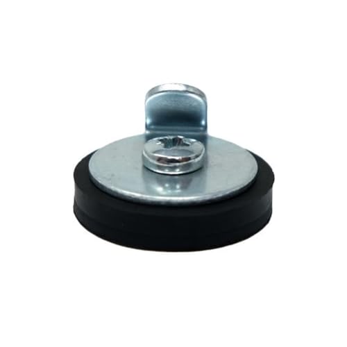 Magnet mit Gummibeschichtung, 31 mm Durchmesser x 6 mm Höhe, mit 26 mm Bilderhaken, 5,7 kg Zugkraft, 10 Stück von first4magnets