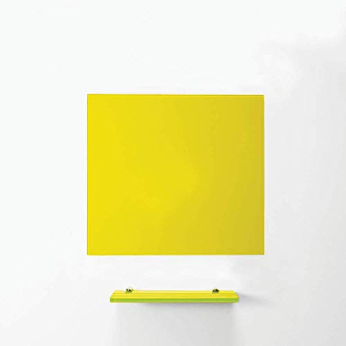 Magnetic Glass Tischbrett Für Büro, Besprechungsraum, Klassenzimmer, Heimbüro, Spielzimmer und Schlafzimmer - 450mm x 450mm - Gelb von first4magnets