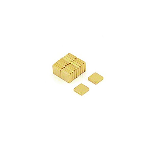 N50 Neodym Gold Plated Magnet Für Kunst, Kunsthandwerk, Modellherstellung, Diy Und Hobbys - 5 Mm X 5 Mm X 1,2 Mm Dick 0,4 Kg Pull - Pack Von 200 von first4magnets