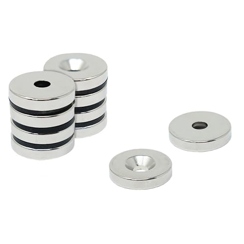 Neodym - Magnet Für Kunst, Kunsthandwerk, Modellherstellung, Diy, Hobbys - 25mm Durchmesser x 5mm Dicke x 6,0mm C/Waschbecken - 11,2kg Zug - Norden - Pack von 10 von first4magnets