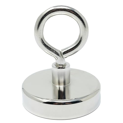Neodymmaschinengeschwemmte Klemmmagnet Mit M10 - Augenbolzen zum Halten, Hängen und Anzeigen von Gegenständen - 75mm Durchmesser - 200kg Zug - Pack von 1 von first4magnets