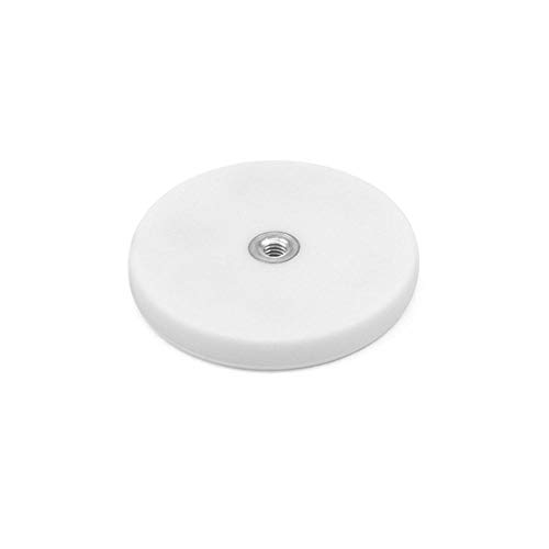 Weiße Gummibeschichtete Pos - Magnete Für Einzelhandelsfixierungen und Halten Schwerer Objekte - 43mm Durchmesser x 6mm Hoher C/W M4 Boss Faden Flush x 3mm Tief - 8kg Zug von first4magnets
