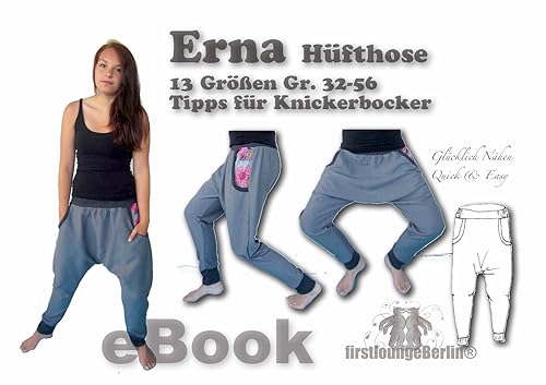 Erna Nähanleitung mit Schnittmuster für Hänge-Hose [Download] von firstloungeberlin