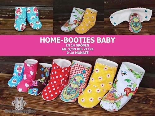 Home-Booties BABY Hausschuhe in 14 Größen E-Book 0 bis 18 Monate Nähanleitung mit Schnitt [Download] von firstloungeberlin