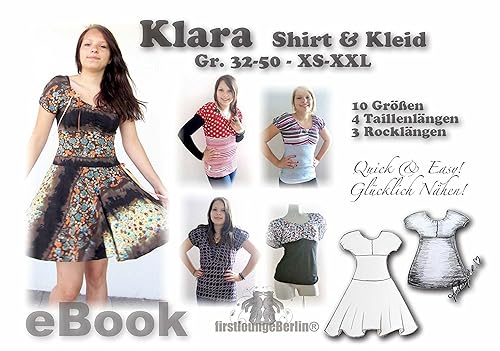 Klara Nähanleitung mit Schnittmuster für Top & Jersey-Kleid in 3 Längen Dress [Download] von firstloungeberlin