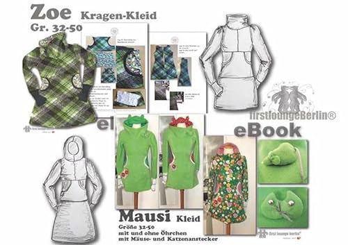Zoe&Mausi, Nähanleitung mit Schnittmuster für Kapuzen & Kragen-Kleid in 3 Längen mit Daumenstulpen [Download] von firstloungeberlin