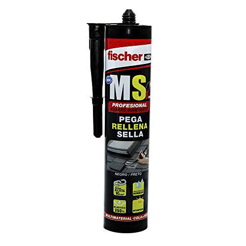 Fischer 1x MS Professional Dichtstoff (Kartusche 290ml) schwarz Mono Polymer von fischer