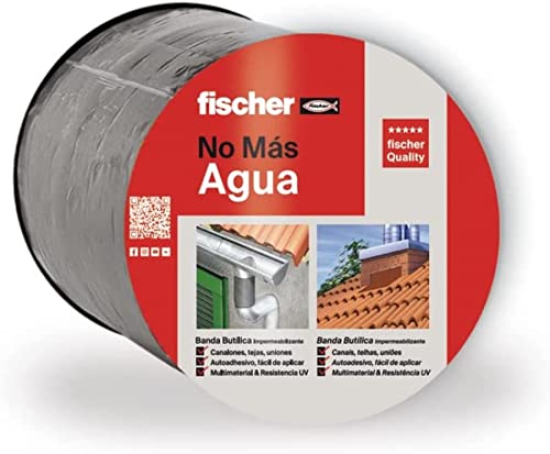 Fischer - Wasserdichtes Butyl-Gummiband, selbstklebend, 10 x 10 cm, für Dachrinnen, Bleche, Abflüsse, Grau Fischer - Wasserdichtes Butyl-Gummiband, selbstklebend, 10 x 10 cm, für Dachrinnen, Bleche, Abflüsse, Grau von FISCHER