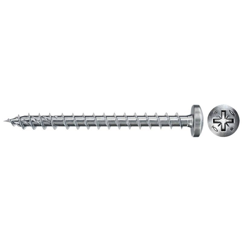 fischer Holzschraube PowerFast II Vollgewinde Halbrundkopf PZ2 blau verzinkt 4,5 x 35 mm - 200 Stück von fischer Deutschland Vertriebs GmbH